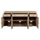 Kailani  Wood Dining Set with Sideboard Beige Oak