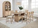 Kailani  Counter Dining Set with Cabinet Beige Oak