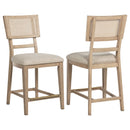 Kailani Rattan Cane Counter Side Chair Beige Oak (Set of 2)