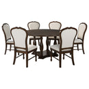 Landon 60-inch Round Dining Table Set Rich Brown