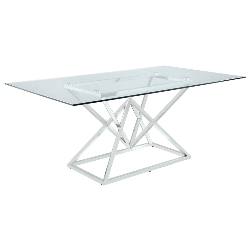 Beaufort  Rectangular Dining Set Chrome and Grey