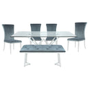 Beaufort  Rectangular Dining Set Chrome and Grey