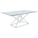 Beaufort  Rectangular Dining Set Chrome and Grey
