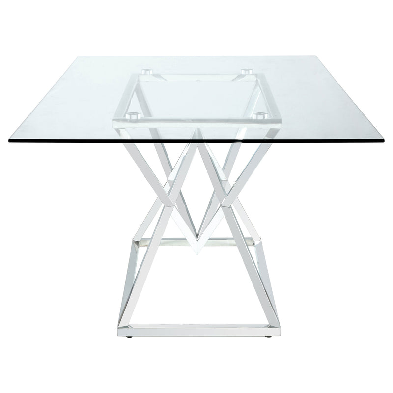 Beaufort  Rectangular Dining Set Chrome and Grey