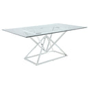Beaufort Rectangular 71-inch Glass Top Dining Table Chrome
