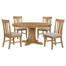 Hartville Round Dining Table Set Natural Light Brown