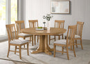 Hartville Round Dining Table Set Natural Light Brown