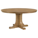 Hartville Round Dining Table Set Natural Light Brown