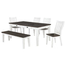 Kingman  Rectangular Dining Set Espresso and White