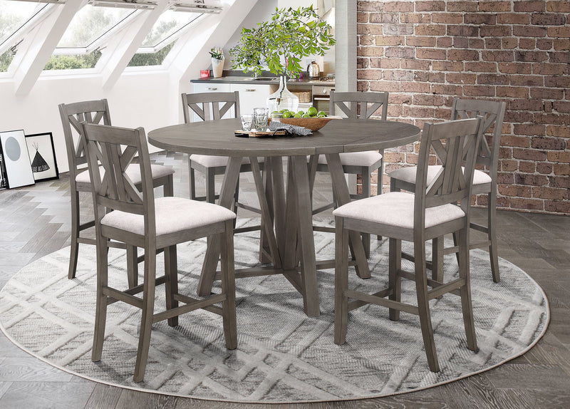Athens  Drop Leaf Counter Height Dining Set Barn Grey
