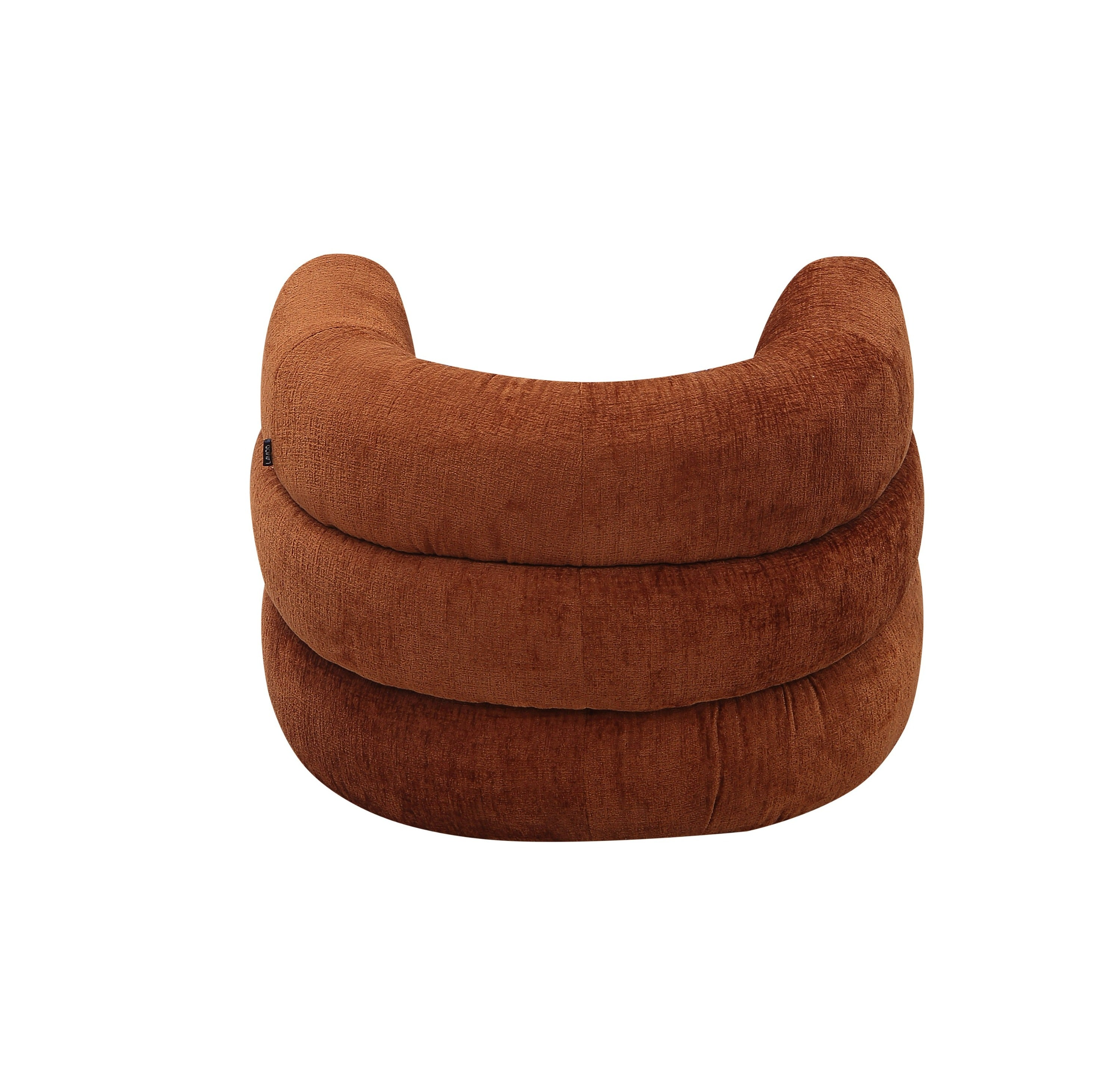 Divani Casa Shay - Modern Burnt Orange Fabric Accent Chair + Ottoman