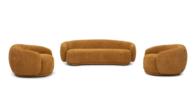 Divani Casa Andrew - Modern Orange Fabric Sofa Set