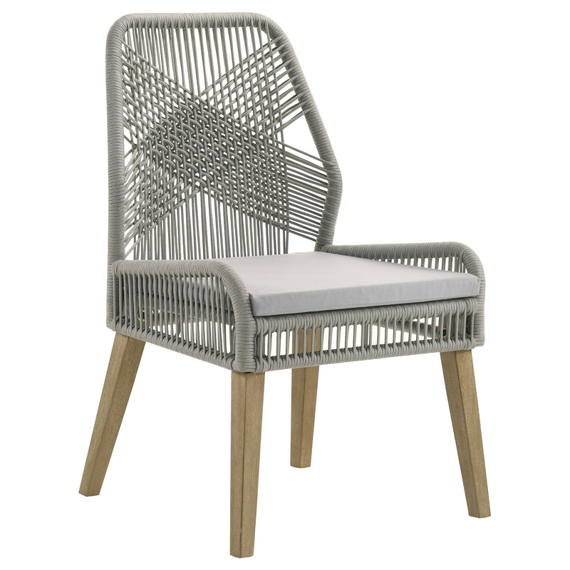 Nakia Woven Rope Dining Side Chairs Dark Navy (Set of 2)