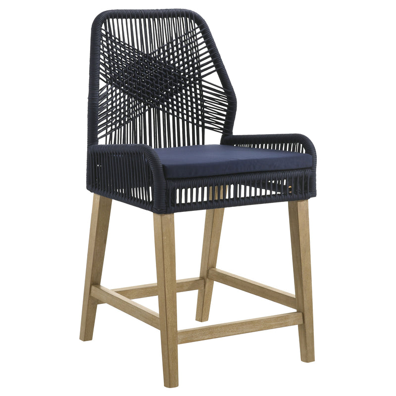 Nakia Woven Rope Counter Chair with Cushion Grey (Set of 2)