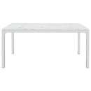 Athena Rectangular 64-inch Faux Marble Dining Table Chrome