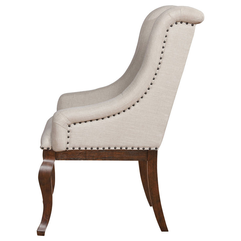 Brockway Upholstered Arm Chair Barley Brown (Set of 2)