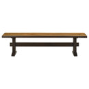 Bexley Wood Dining Bench Natural Honey and Smokey Black