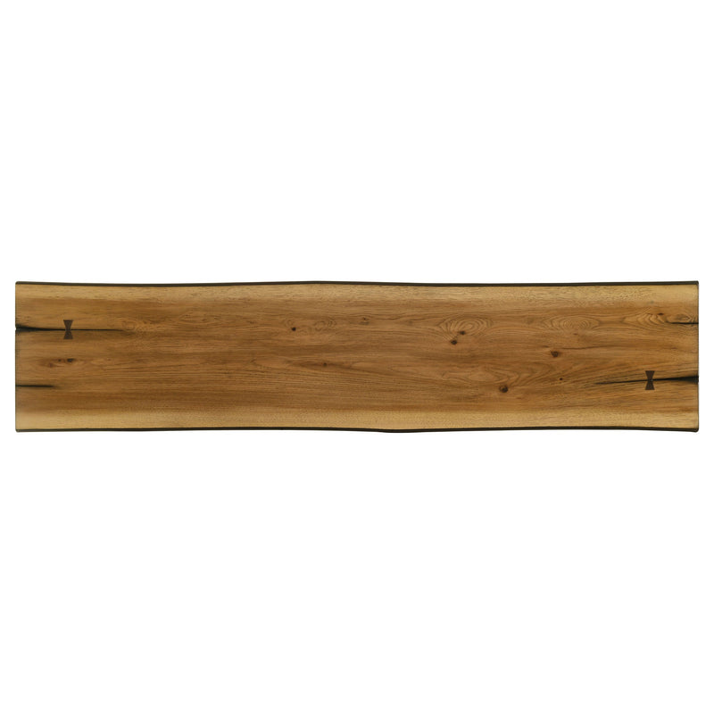 Bexley Wood Dining Bench Natural Honey and Smokey Black