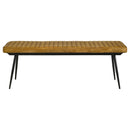 Misty Leather Upholstered Dining Bench Antique Camel