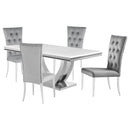 Kerwin  Rectangular Dining Table Set Grey and Chrome
