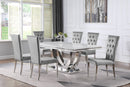 Kerwin  Rectangular Dining Table Set Grey and Chrome