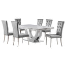 Kerwin  Rectangular Dining Table Set Grey and Chrome