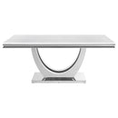 Kerwin  Rectangular Dining Table Set Grey and Chrome