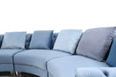 Divani Casa Darla - Modern Blue Velvet Curved Sectional Sofa