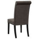 Alana Velvet Upholstered Dining Arm Chair Brown