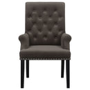 Alana Velvet Upholstered Dining Arm Chair Brown