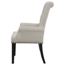 Alana Velvet Upholstered Dining Arm Chair Brown