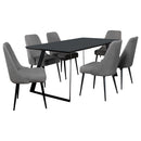 Smith  Rectangular Ceramic Top Dining Table Set Black