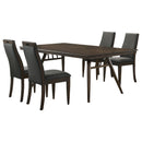 Wes  Rectangular Dining Table Set Dark Walnut