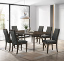 Wes  Rectangular Dining Table Set Dark Walnut