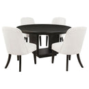 Leandro Round Dining Table Set Burnished Black