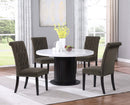 Sherry  Rectangular Marble Top Dining Table Set Brown