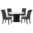 Sherry  Rectangular Marble Top Dining Table Set Brown