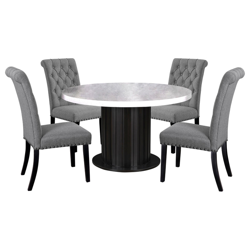 Sherry  Rectangular Marble Top Dining Table Set Brown