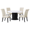Sherry  Rectangular Marble Top Dining Table Set Brown