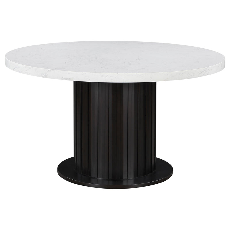 Sherry  Rectangular Marble Top Dining Table Set Brown