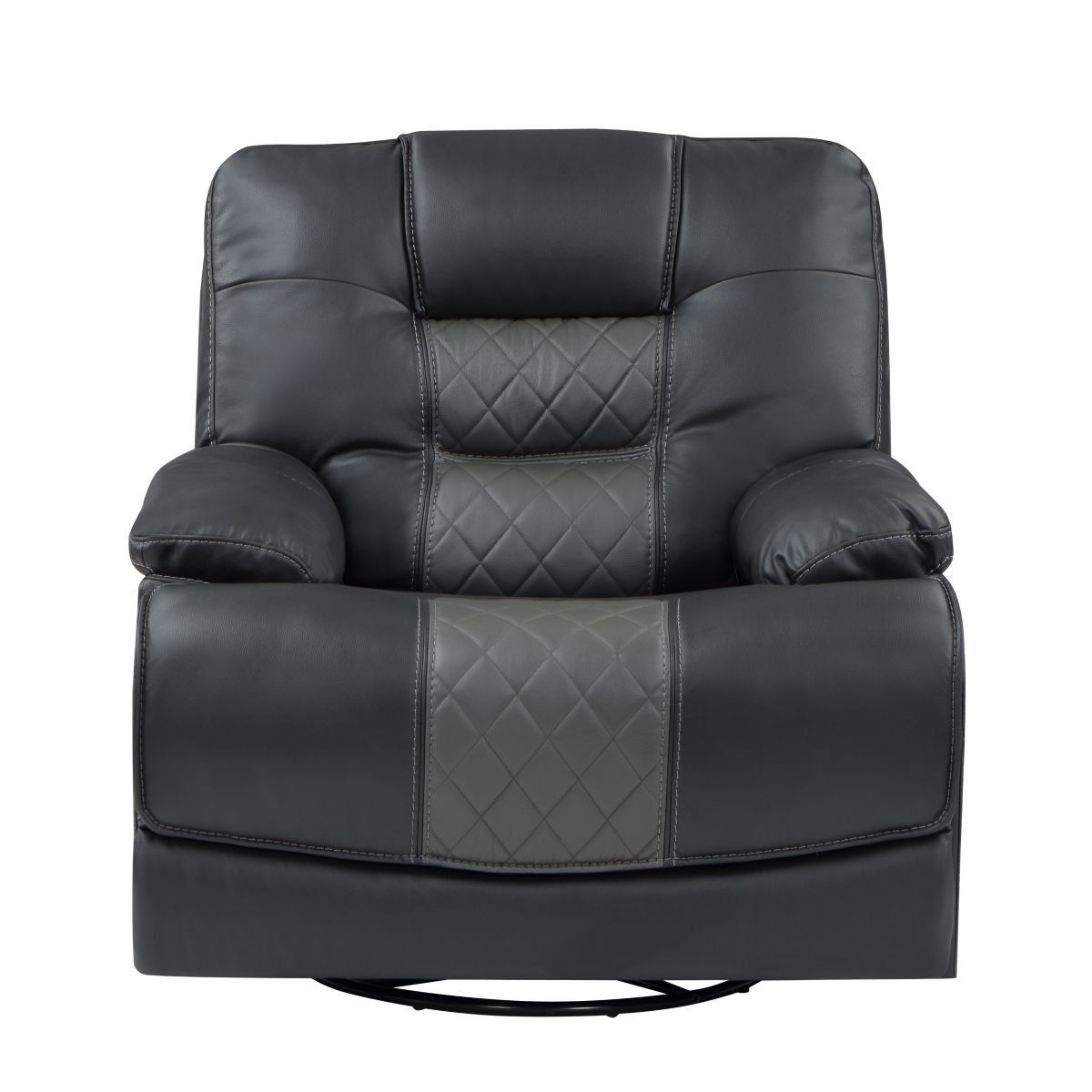 Fabian - Swivel Glider Reclining Chair - 2-Tone Gray (Gray / Dark Gray)