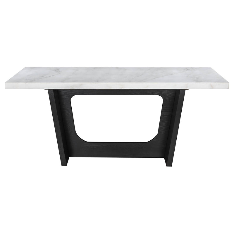 Sherry  Rectangular Marble Top Dining Table Set Brown