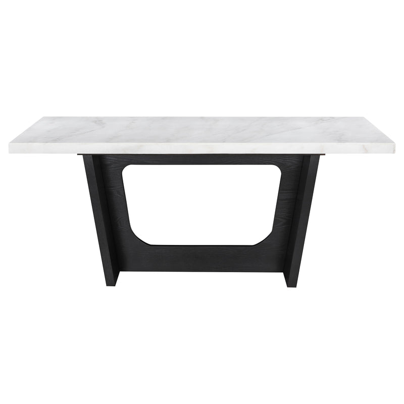 Sherry  Rectangular Marble Top Dining Table Set Brown