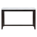 Toby 60-inch Marble Counter Dining Table Rustic Espresso