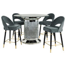 Ellie  Mirrored Counter Height Dining Table Set Black