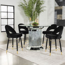 Ellie  Mirrored Counter Height Dining Table Set Black