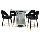 Ellie  Mirrored Counter Height Dining Table Set Black