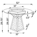 Quinn 5-piece Round Glass Top Mirrored Dining Set