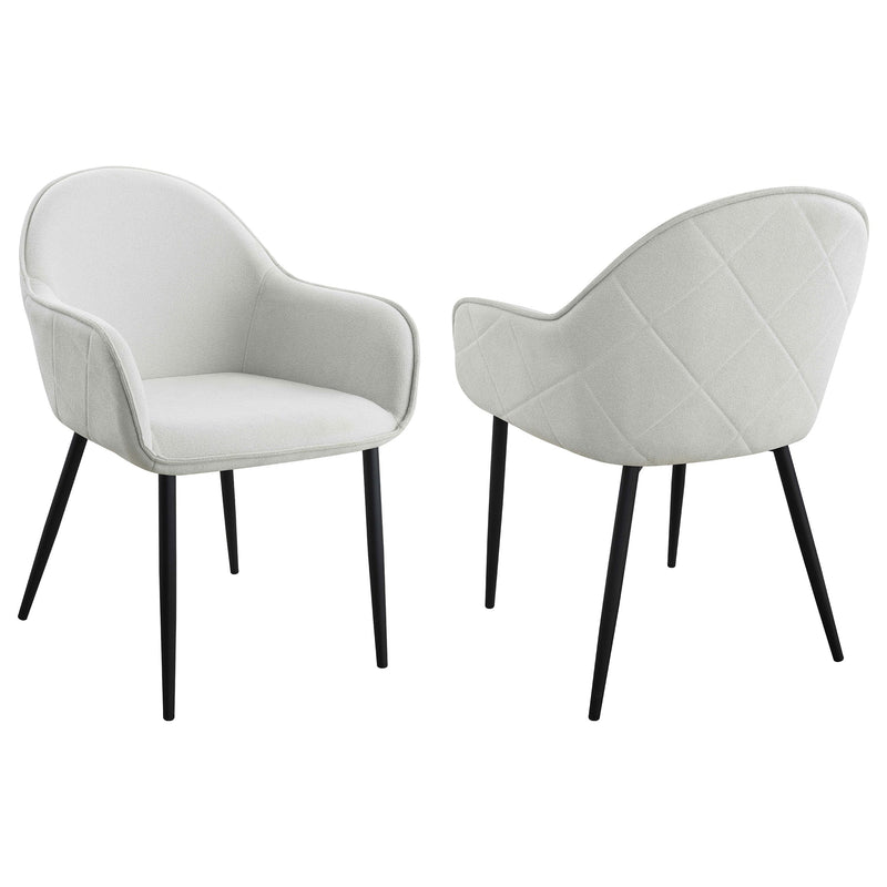 Emma Fabric Upholstered Dining Arm Chair Charcoal (Set of 2)