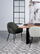 Emma Fabric Upholstered Dining Arm Chair Charcoal (Set of 2)